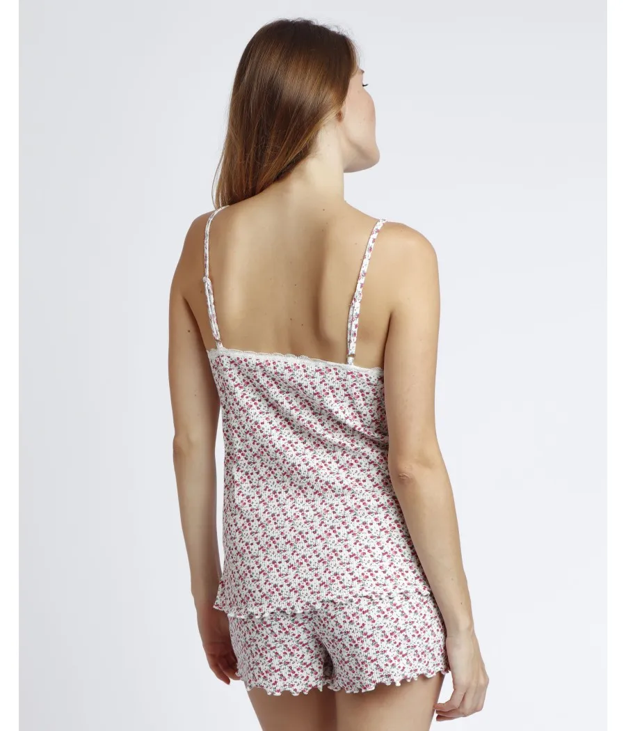 Pijama verano mujer Admas flores canalé