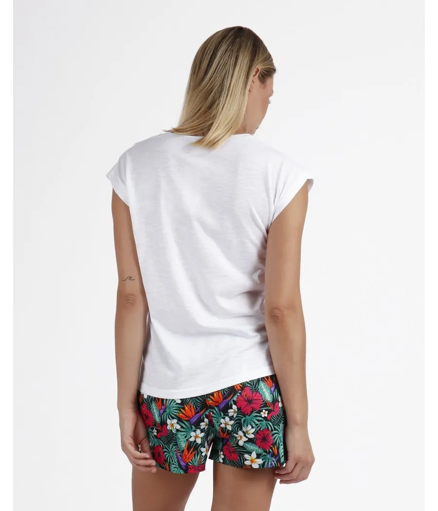Pijama verano mujer Admas jungle blanco algodón