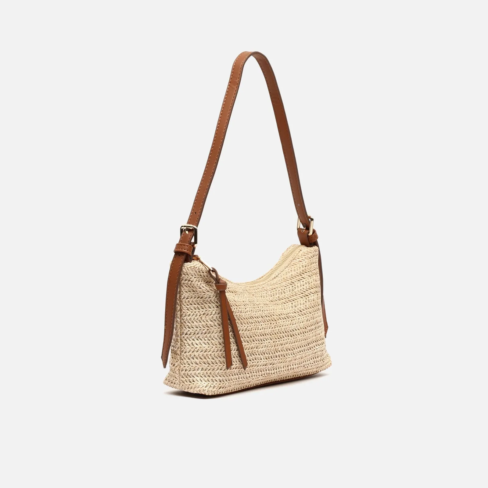 Pirita bolso de hombro efecto rafia