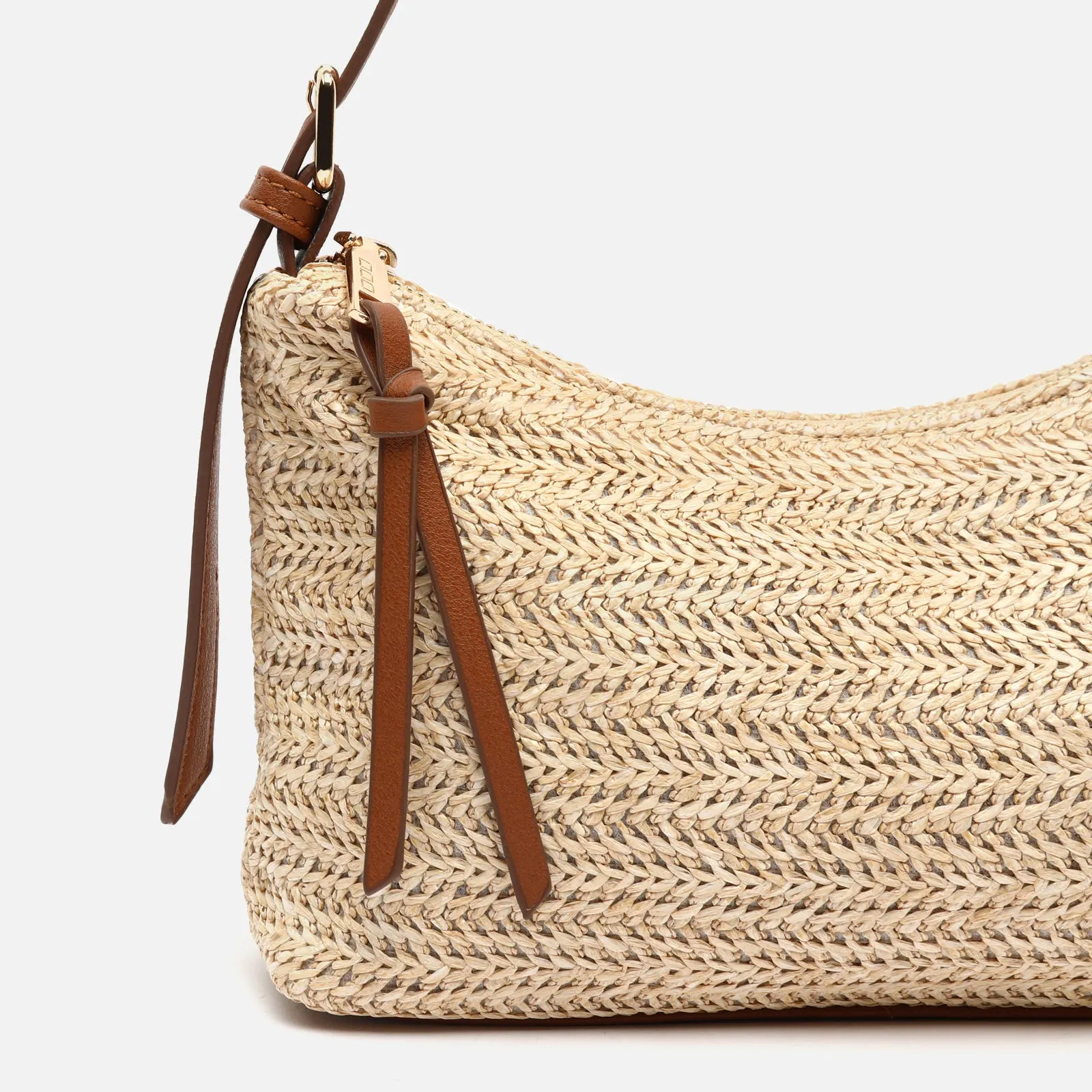 Pirita bolso de hombro efecto rafia