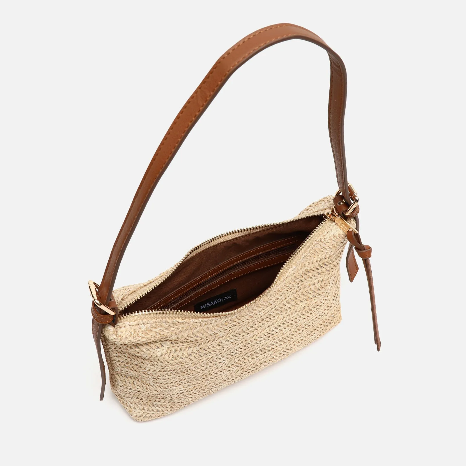 Pirita bolso de hombro efecto rafia