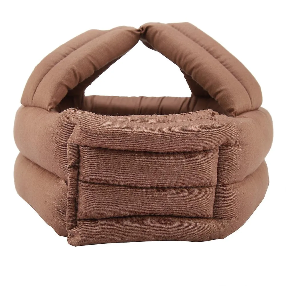 Protective Hat Elder Head Cap Safety Helmet Old Man  Fall prevention with Lace (Brown)