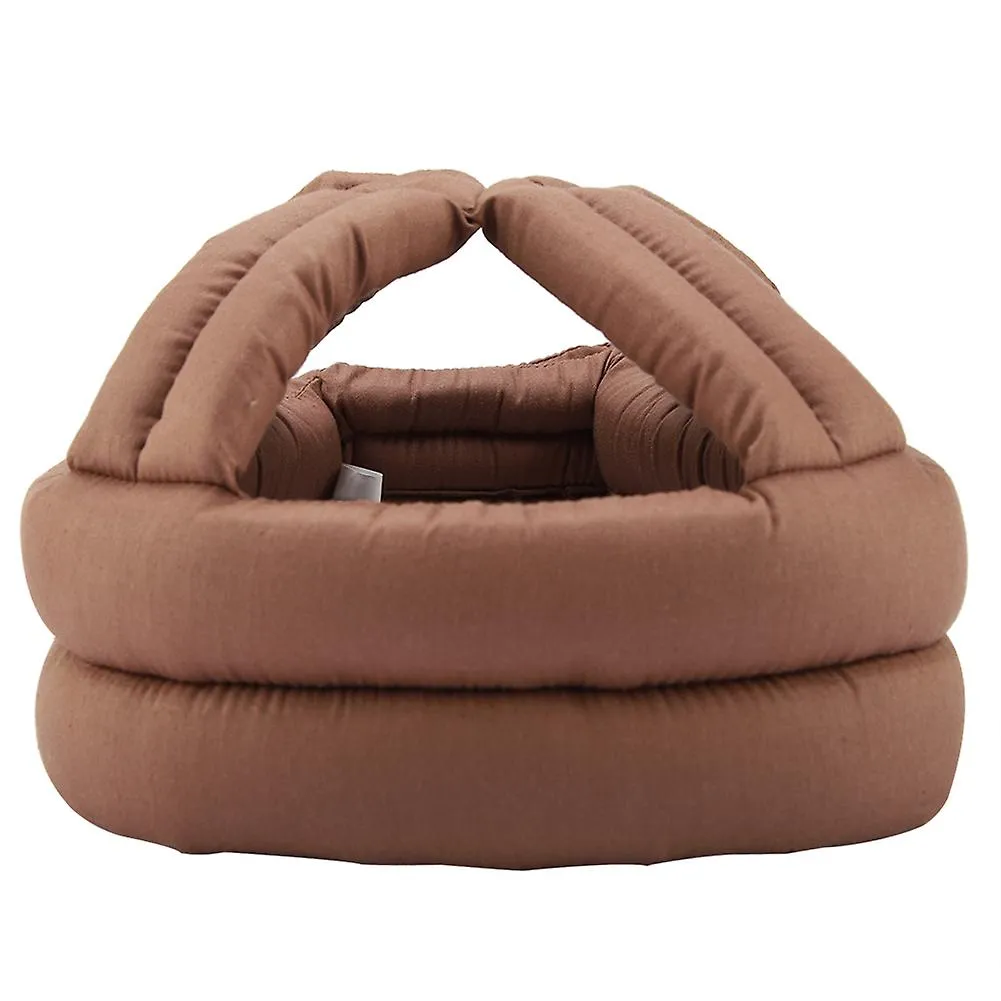 Protective Hat Elder Head Cap Safety Helmet Old Man  Fall prevention with Lace (Brown)
