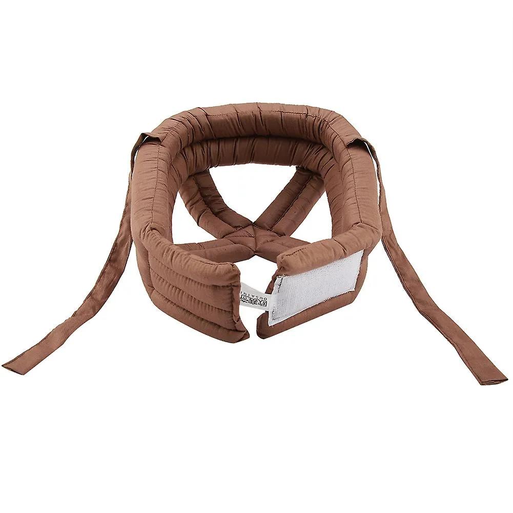 Protective Hat Elder Head Cap Safety Helmet Old Man  Fall prevention with Lace (Brown)