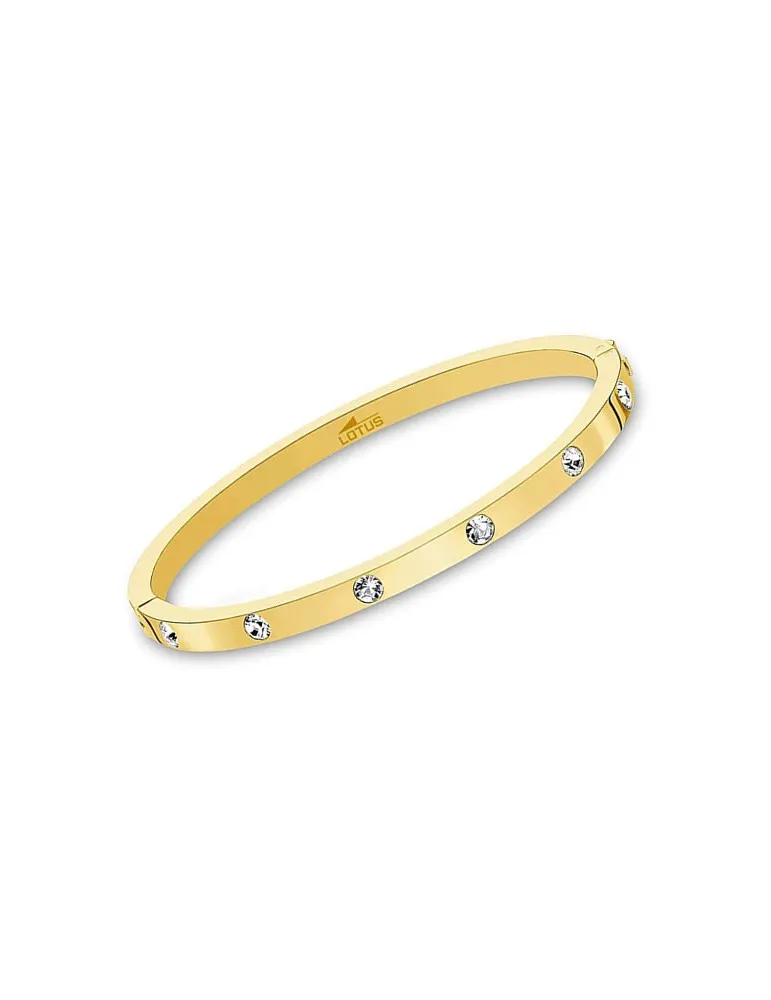 Pulsera Lotus Style Mujer Dorada Rígida LS1846