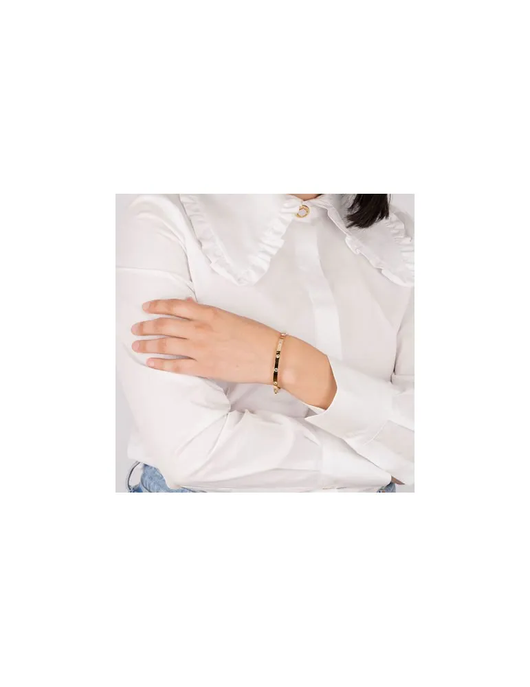 Pulsera Lotus Style Mujer Dorada Rígida LS1846