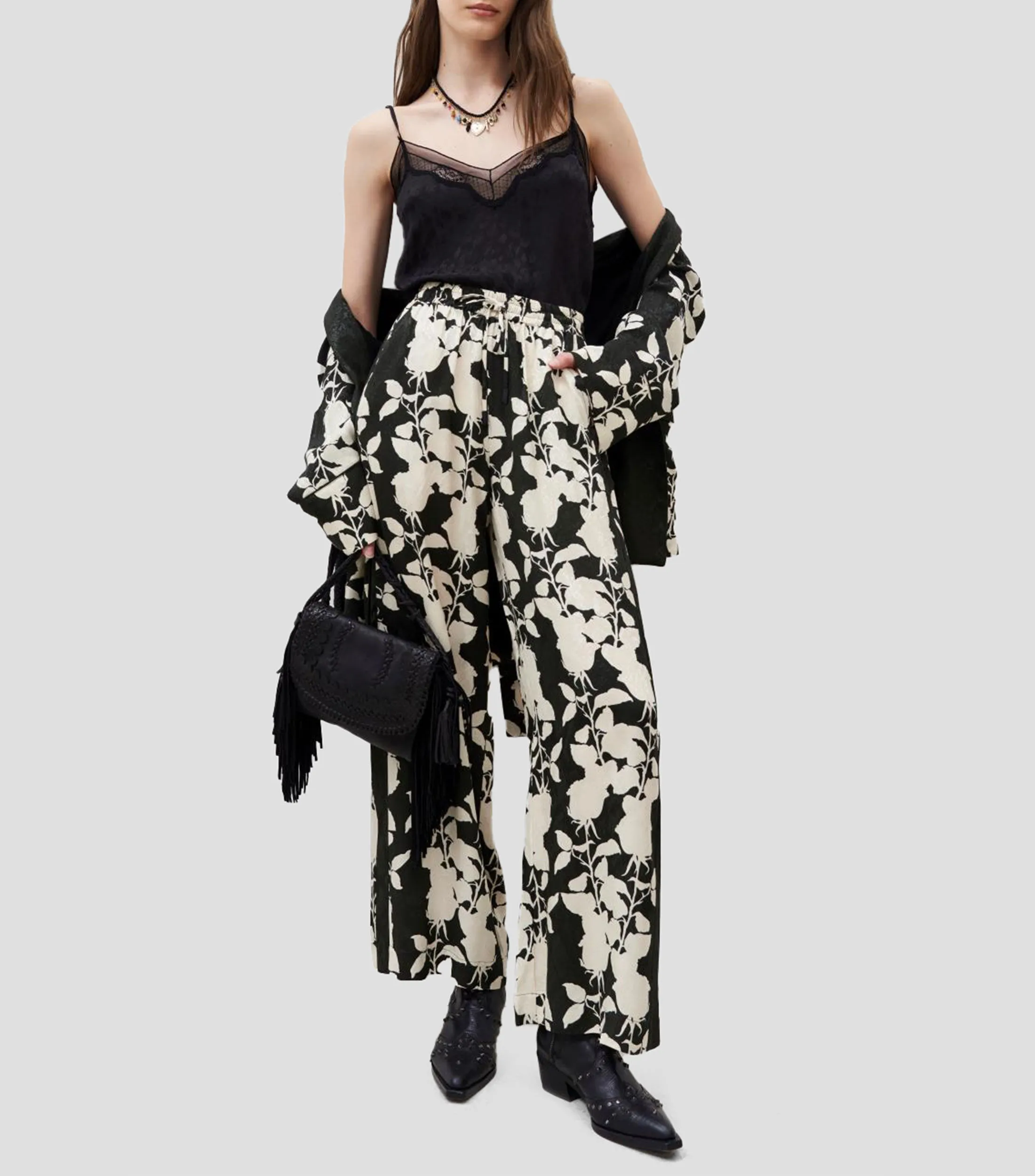 Rapsodia Pantalón con flores Mujer
