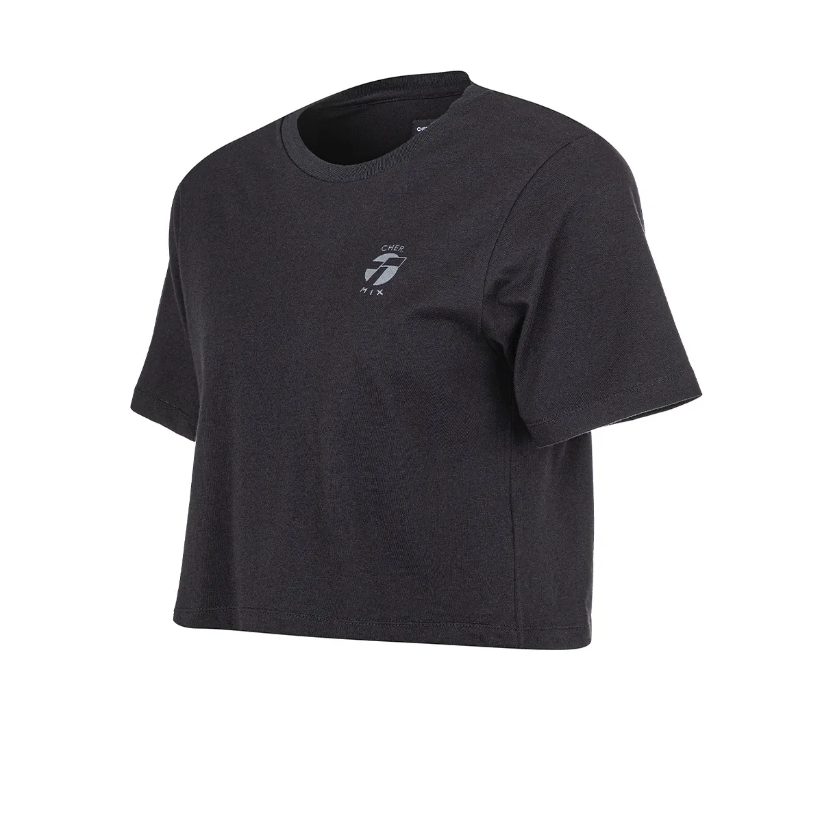 Remera Corta Topper Cropped Cher Mix Mujer Negra