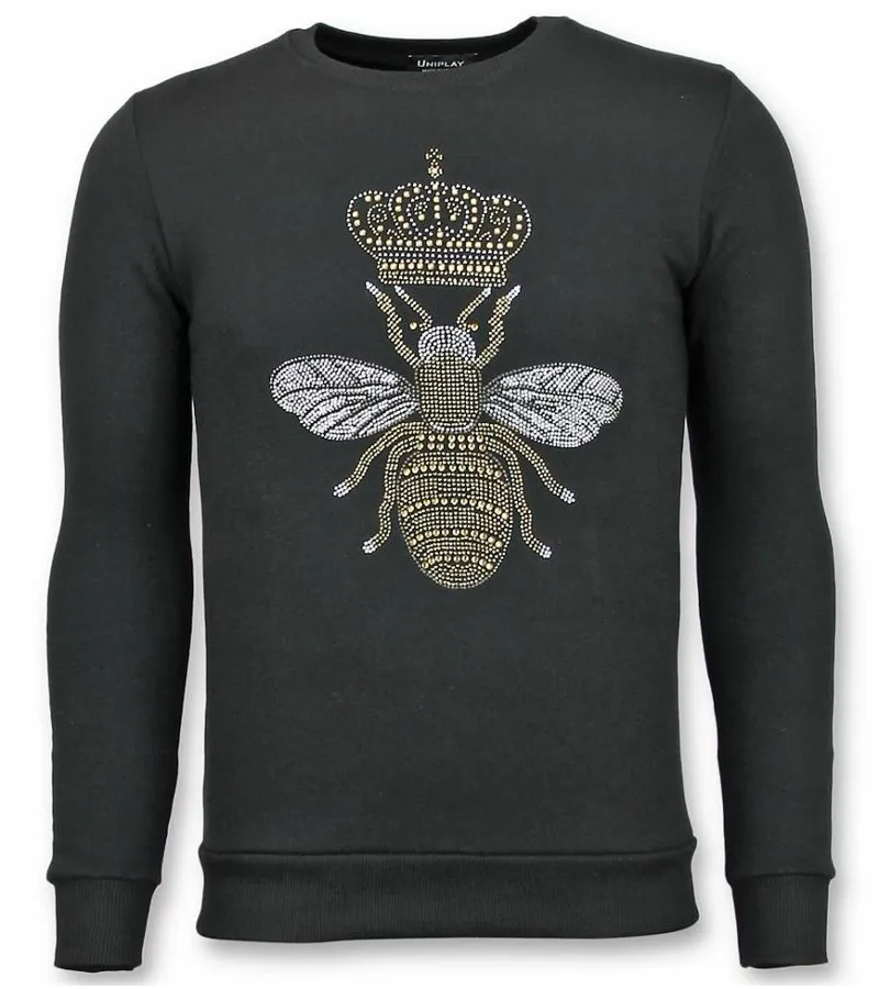 RHINESTONE SUDADERAS  MASTER BEE JERSEY HOMBRE  NEGRO