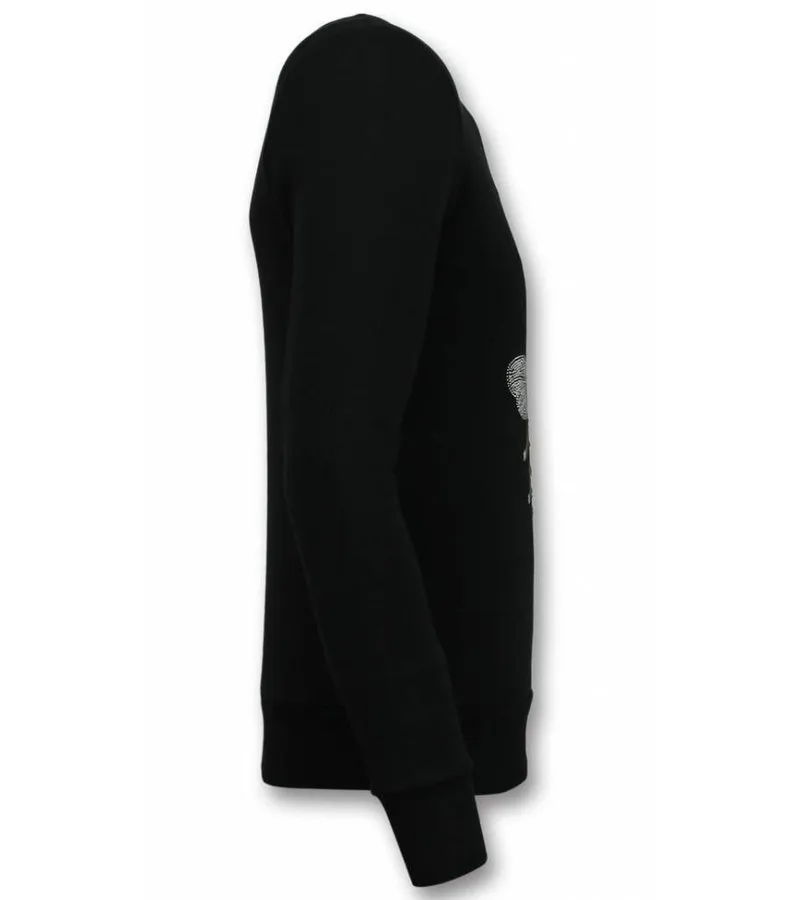 RHINESTONE SUDADERAS  MASTER BEE JERSEY HOMBRE  NEGRO