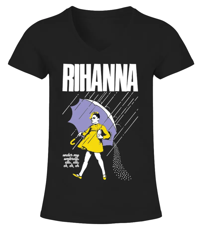 RIHANNA UMBRELLA TSHIRT JAWBREAKER CAMISETA CUELLO PICO MUJER