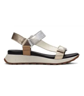 Sandalias de mujer en piel metalizada