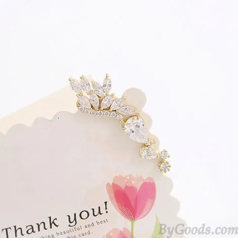 Shiny Rhinestone Angle Wings Stud Earring