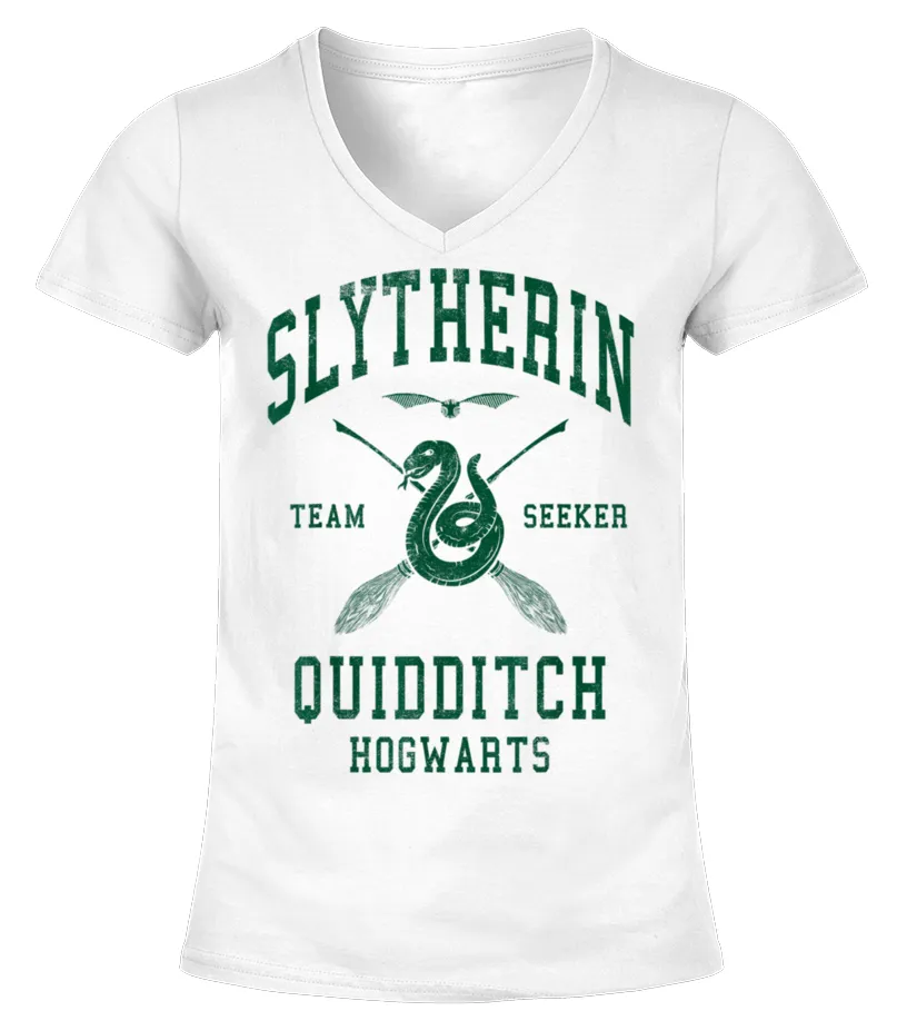 Slytherin Quidditch Team Seeker Camiseta cuello pico Mujer
