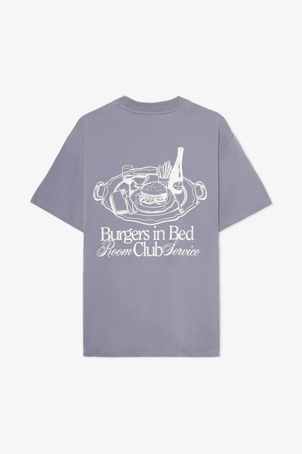 STEEL GREY BURGERS IN BED GRAPHIC TEE