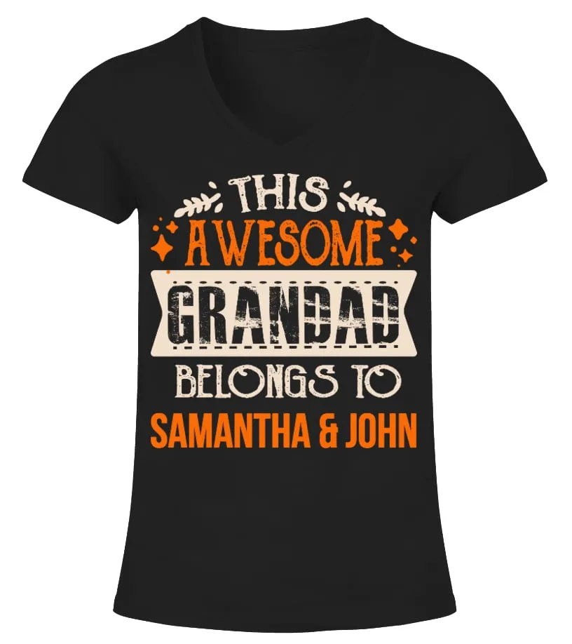 THIS AWESOME GRANDAD BELONGS TO Camiseta cuello pico Mujer