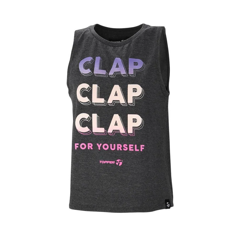 TOPPER MUSCULOSA MUJER  GTW CLAP NEGRO