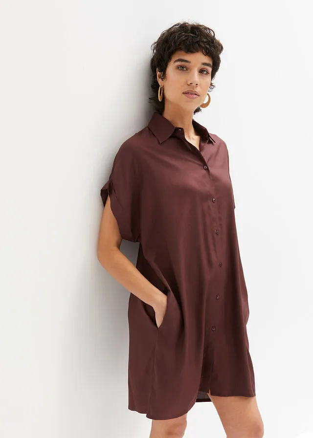 Vestido de viscosa sostenible Marrón tierra