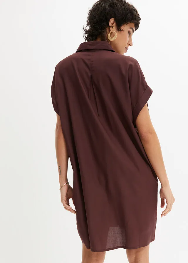 Vestido de viscosa sostenible Marrón tierra