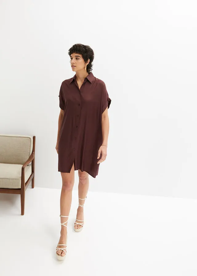 Vestido de viscosa sostenible Marrón tierra