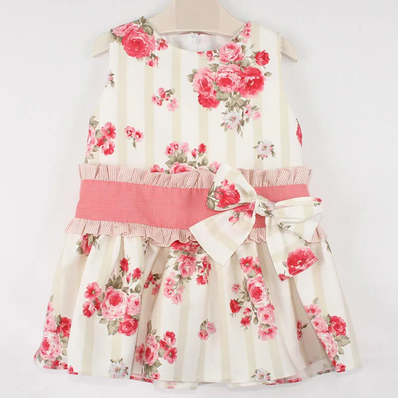 Vestido para niña estampado coral