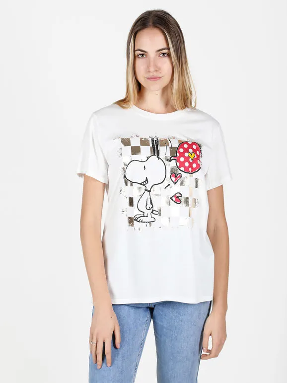 Vicbee Camiseta oversize de mujer con estampado Snoopy