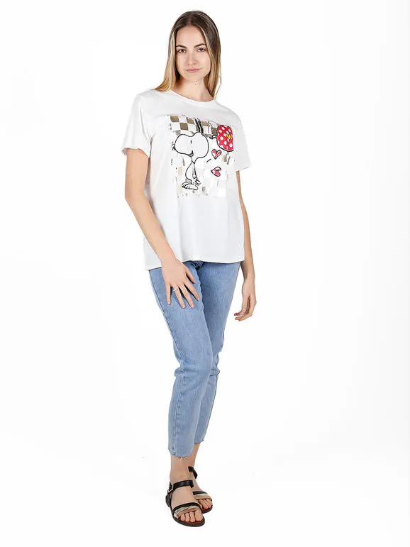 Vicbee Camiseta oversize de mujer con estampado Snoopy