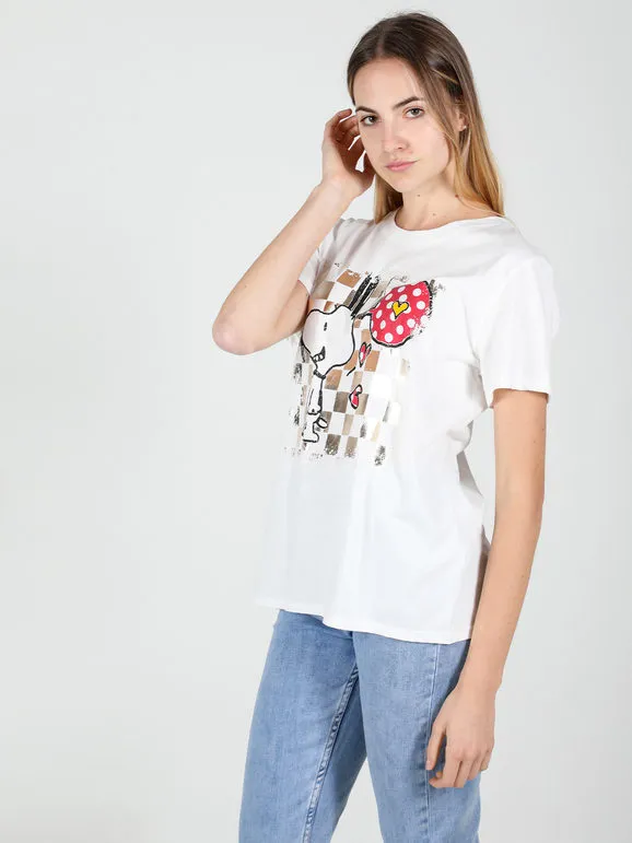 Vicbee Camiseta oversize de mujer con estampado Snoopy
