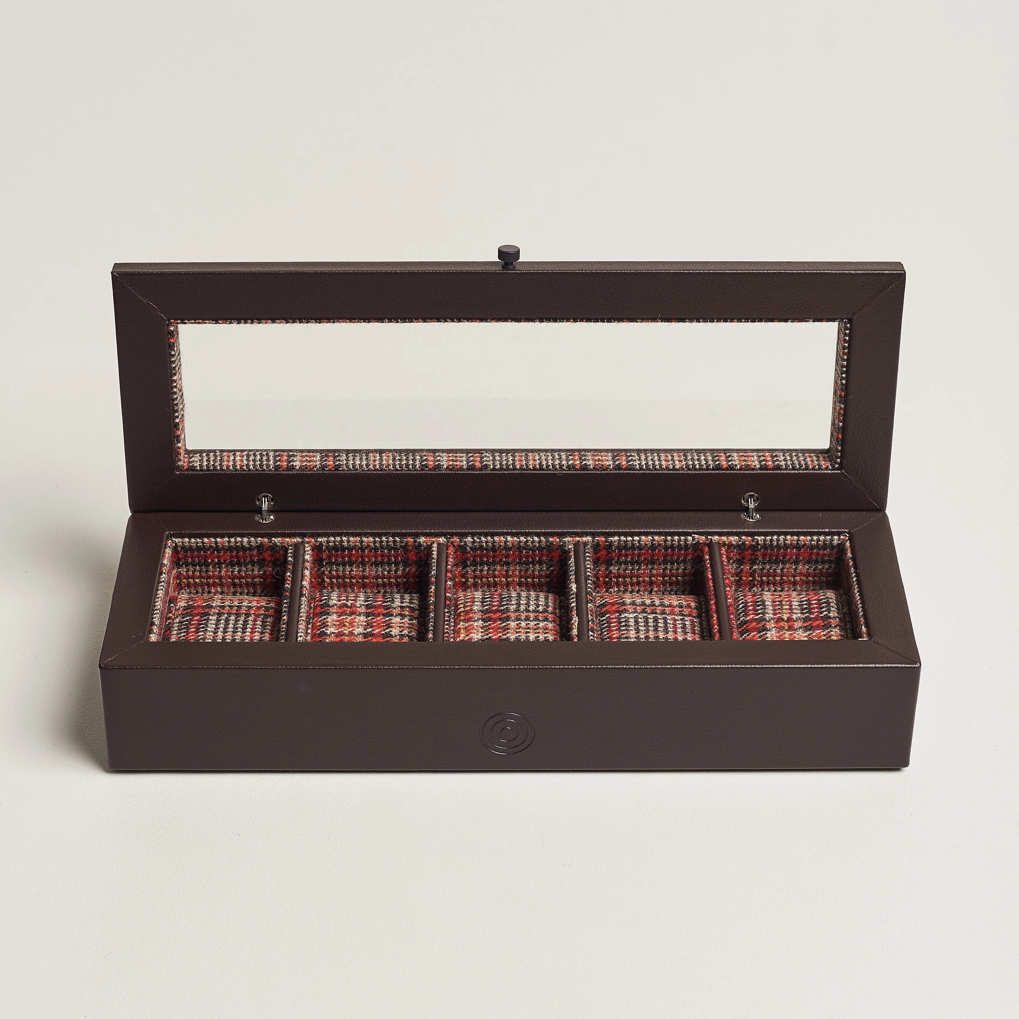 WOLF WM Brown 5 Piece Watch Box Tweed Brown