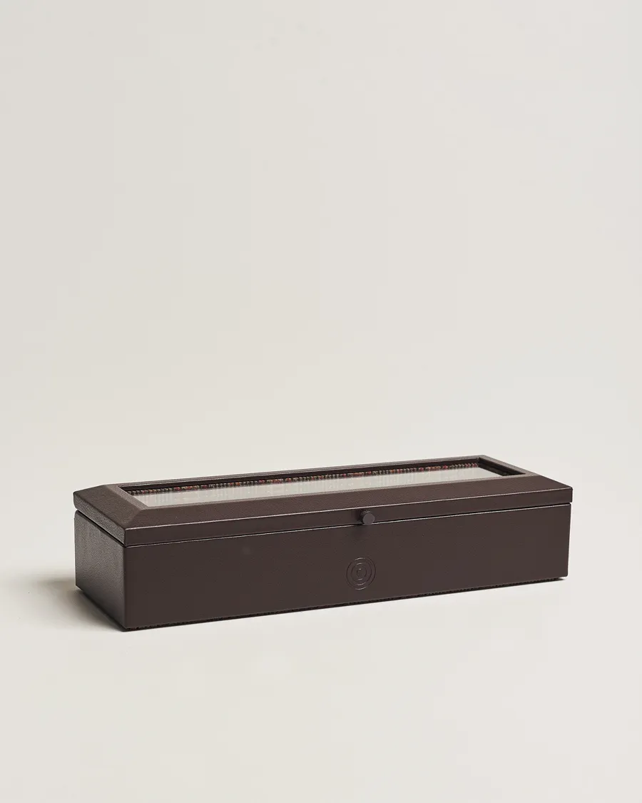 WOLF WM Brown 5 Piece Watch Box Tweed Brown
