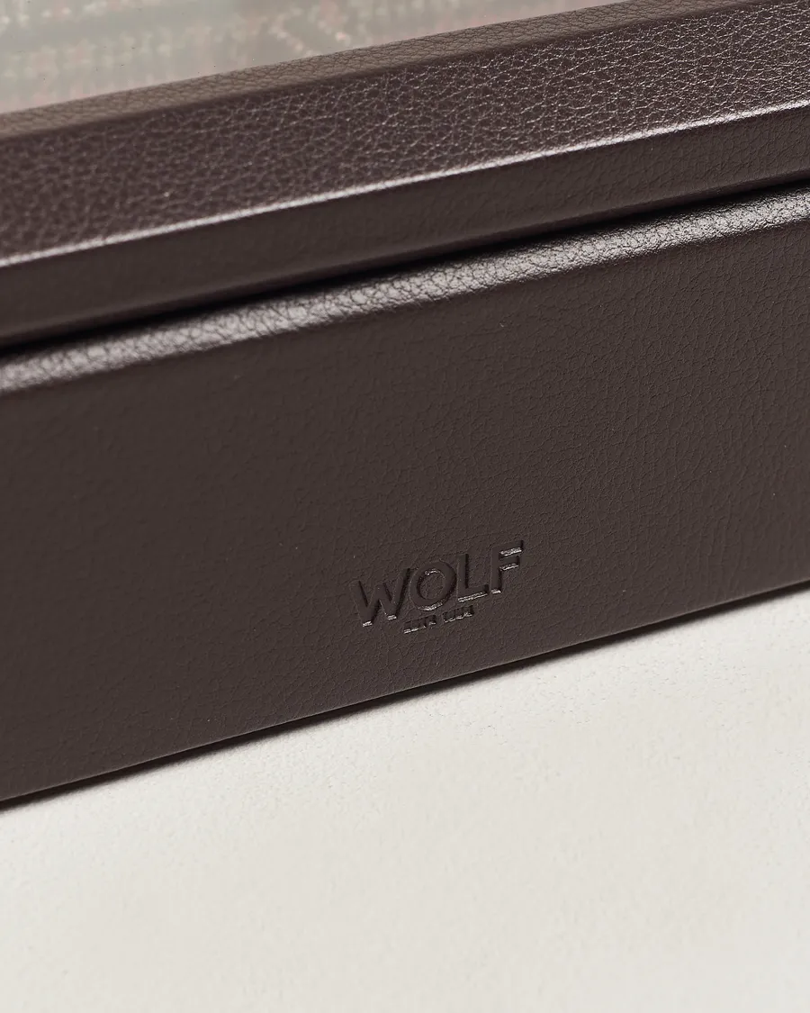 WOLF WM Brown 5 Piece Watch Box Tweed Brown
