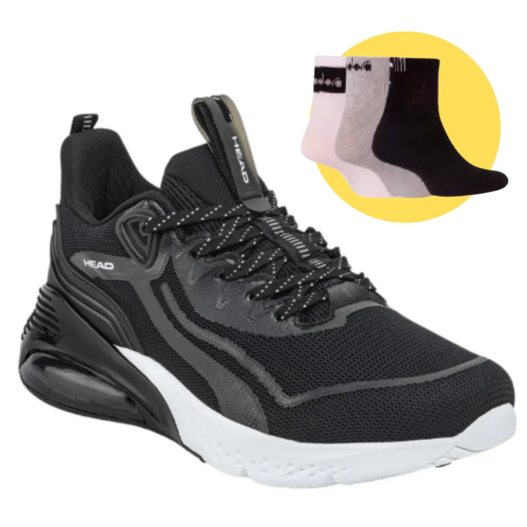 ZAPATILLAS HEAD HOMBRE  SHANGHAI HEAD NEGRO + MEDIAS