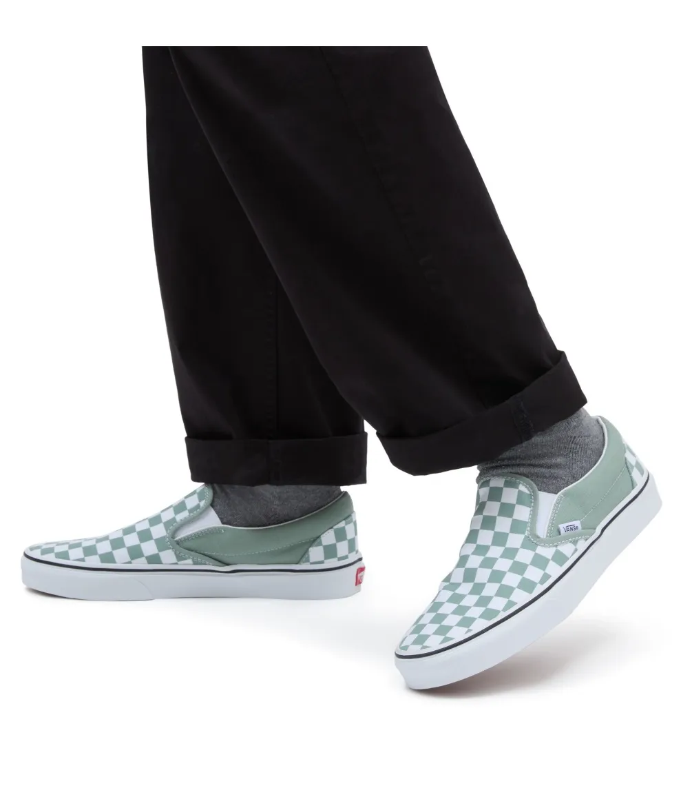 ZAPATILLAS VANS CLASSIC SLIPON COLOR THEORYCHECKERBOARD ICEBERG GREEN
