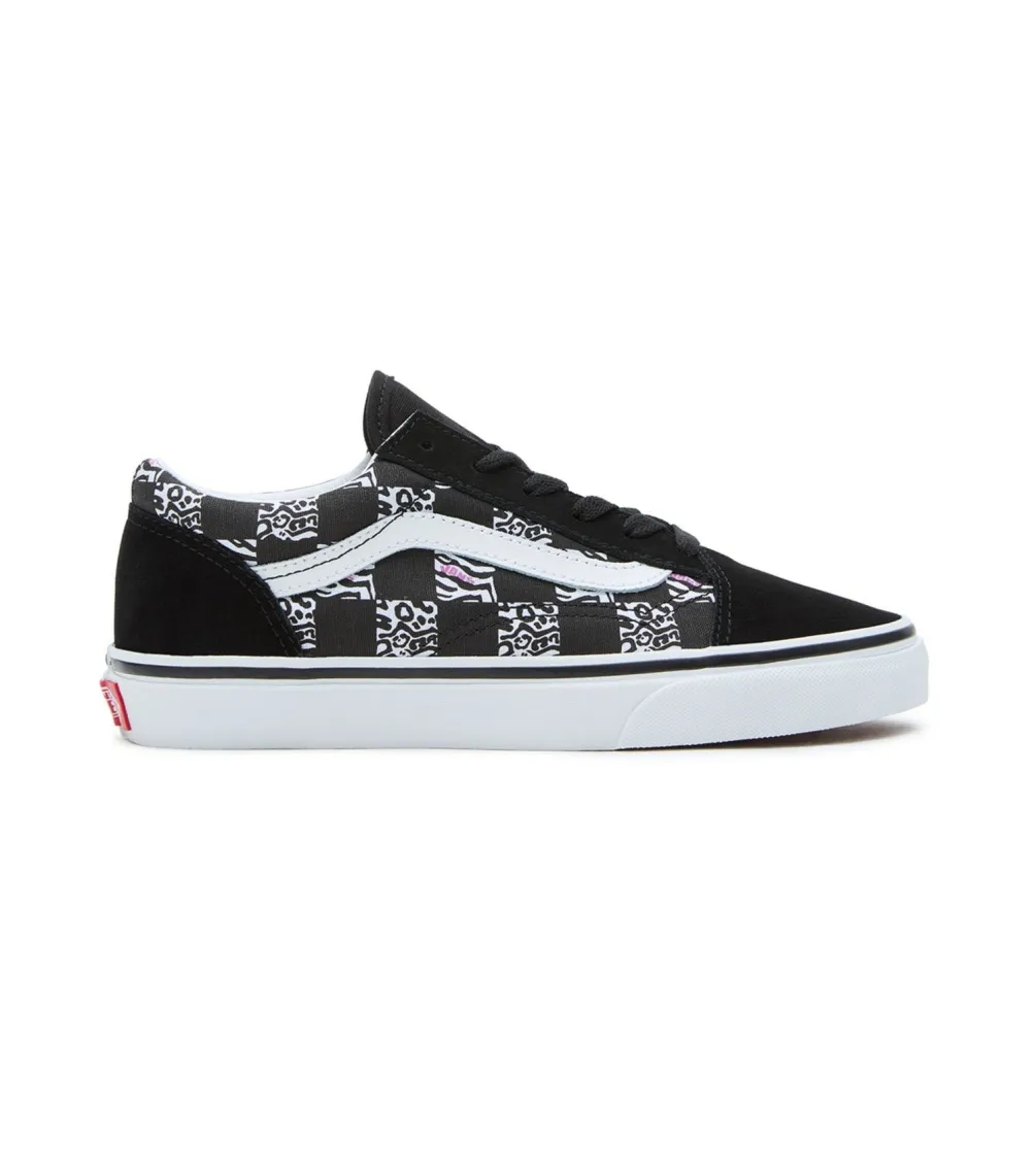 ZAPATILLAS VANS JN OLD SKOOL ZEBRA DAZE BLACK  BLACK/FLUO PINK