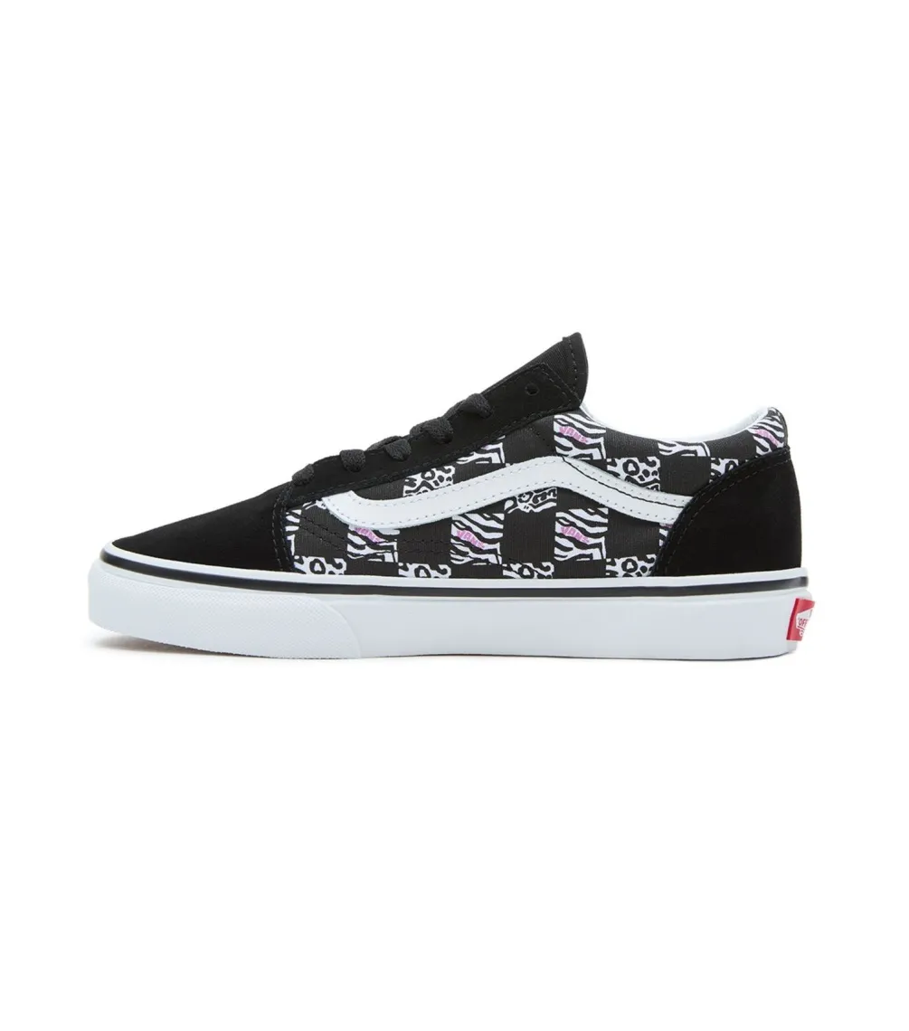 ZAPATILLAS VANS JN OLD SKOOL ZEBRA DAZE BLACK  BLACK/FLUO PINK