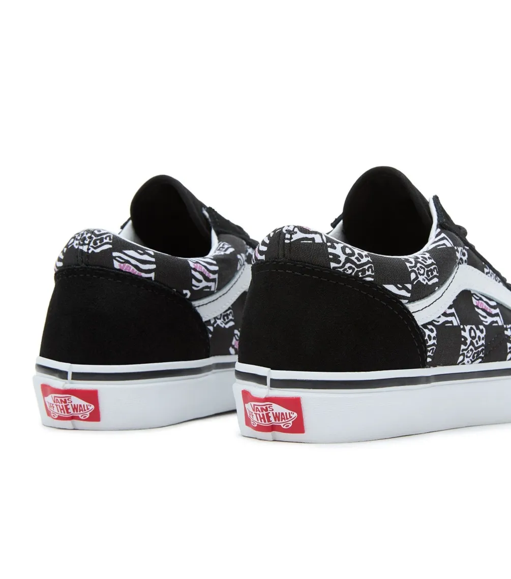 ZAPATILLAS VANS JN OLD SKOOL ZEBRA DAZE BLACK  BLACK/FLUO PINK