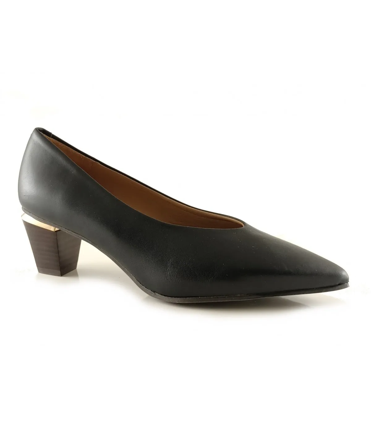 Zapato salón para mujer en piel marino